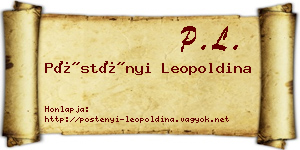 Pöstényi Leopoldina névjegykártya